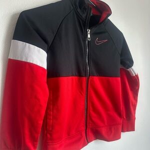 Nike Black and Red Jacket with White Logo